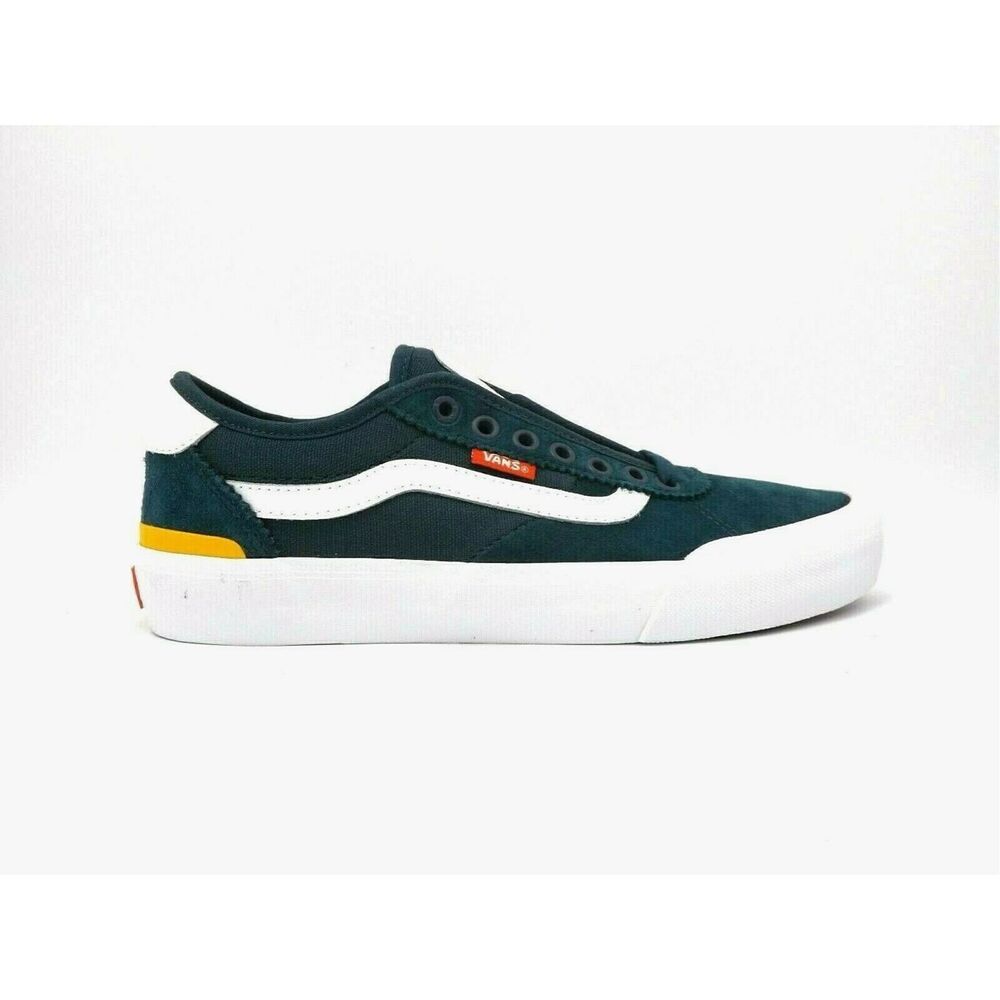 VANS Men’s Dark Teal Blue Suede Canvas Chima Pro 2 Skate Shoes 6.5